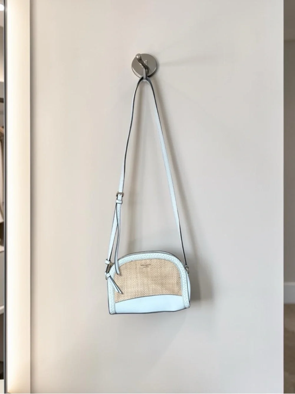 kate spade ‘Reiley’ White and Natural Woven Crossbody